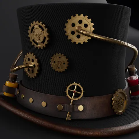 Steampunk top hat with gears