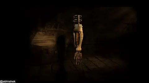 Mechanical arm in a dark room
